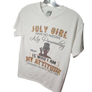 July Girl Graphic Tee White Heavy Cotton S Gildan